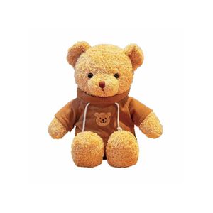 TodyJeyHo Ours en peluche Animaux en peluche, Ours en peluche doux mignon, avec poupée à capuche pour garçons filles, un cadeau d'anniversaire (marron)