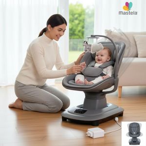 Transat Évolutif 3-en-1 (Siège, Balancelle & Fauteuil à Bascule) - Jusqu'à 18 kg, 3 Inclinaisons, Vibrations Apaisantes, Musique - Sécurité Harnais 3 Points