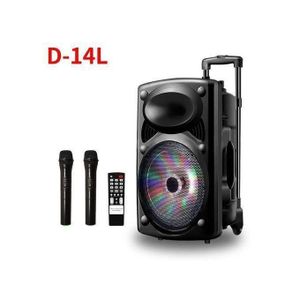 Original Super Power BAFFLE Enceinte Bluetooth D-14 , 2 Microphone Garantie 12 Mois Noir
