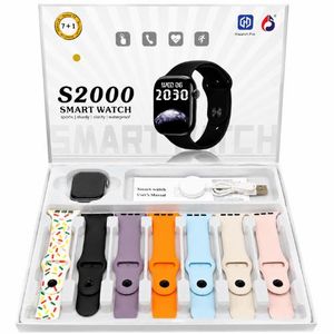 KIROTECH S2000 Montre Intelligente 7 En 1 Appel Bluetooth Écran Tactile 2.2" IP67 Étanche Compatible Android iOS-Or 