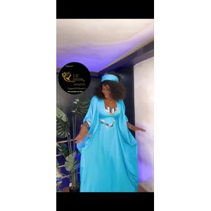 Genetic Robe boubou avec corde à l’intérieur bleu