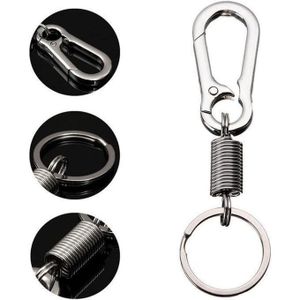 Lot De 4 Porte-clés à Ressort Rétractable En Acier Inoxydable