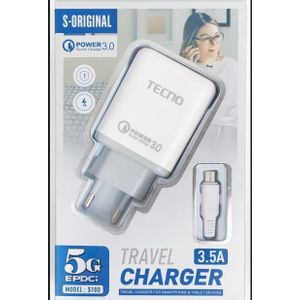 Tecno Chargeur Android Tecno- Charge Rapide - Blanc