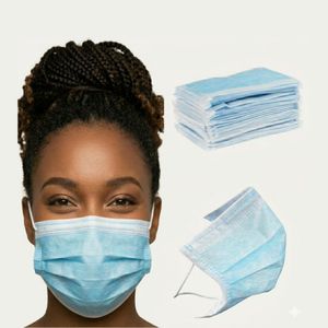 Lot de 100 masque de protection visage bleu – Cache-nez léger et efficace