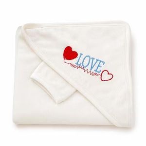 Sortie de bain bébé – Design Love - Bleu