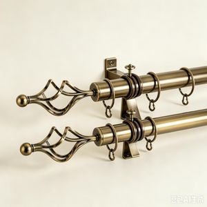 Belle 2 Tringles à Rideaux Décoratives, Assorti aux Rideaux et Literie pour Chambre Moderne-cuivre