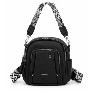 Sac à Dos Femme avec Bandoulière Amovible – Élégant, Compact et Polyvalent – Noir – 25 x 30 cm