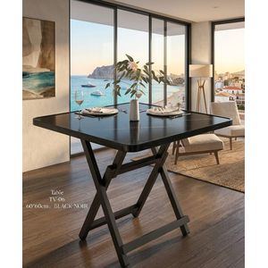 Table - pliante en acier et bois