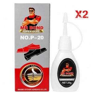 Lot de 2 supers colles fortes Mr Bond pour réparation instantanée