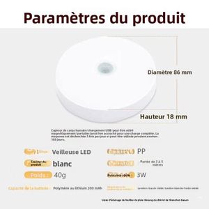 Led induction petite lumière de nuit absorption magnétique charge grande capacité