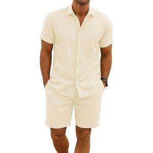 COOFENRISY Ensemble 2 pièces chemises manches courtes et shorts
