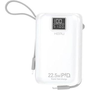 Très puissant Batterie externe Hepu HP-A01 10 000 mAh 22,5 W avec affichage LED numérique, charge rapide