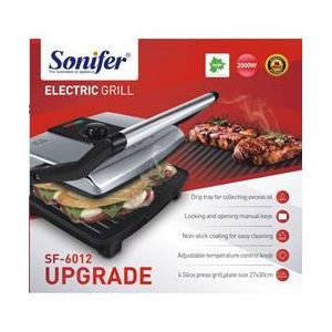 Sonifer Barbecue Électrique d'Intérieur sans Fumée, Plaque Antiadhésive en Acier Inoxydable