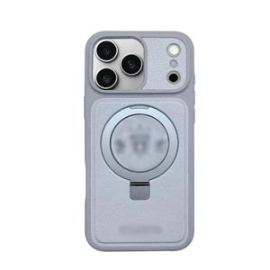 Coque en cuir compatible iPhone 18Pro /17 Pro -GRIS