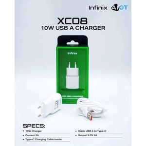 Infinix Câble et adaptateur micro USB U100XEA+XDM52 à charge rapide 10 W 2 en 1 BLANC