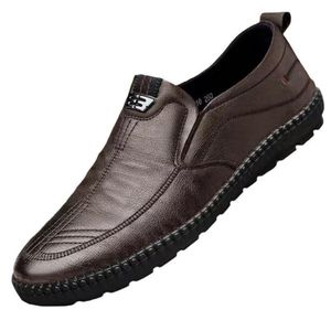 Chaussures habillées pour homme, en cuir marron, à enfiler, idéales pour les mariages et les occasions professionnelles