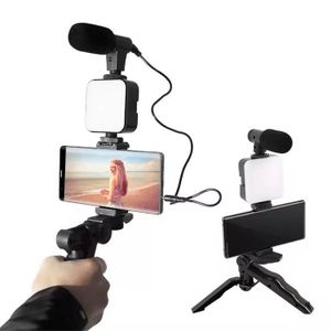 Kit Vidéo AY-49 Pro - Trépied Smartphone avec Micro + Lumière LED + Support Téléphone - Vlogging TikTok YouTube Instagram