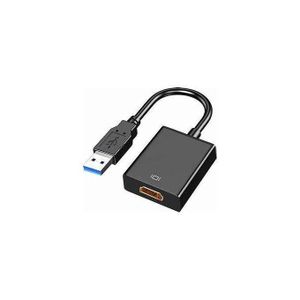 Adaptateur USB vers HDMI - câble USB 3.0 / 2.0 vers HDMI convertisseur vidéo multi-écrans - PC portable Windows 7 8 10, ordinateur de bureau, ordinateur portable, PC, moniteur, projecteur, HDTV