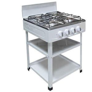 Cuisinière 4 feux Etagère - Gaz 4 Feux - Blanc- Noire