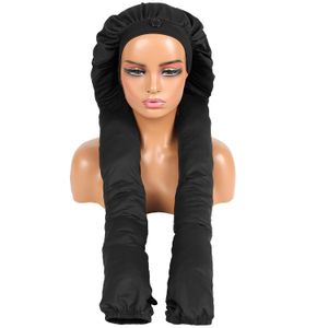 Bonnet de nuit respirant pour femme, bonnet de nuit élastique pour cheveux longs tressés