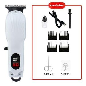 Kingnote Le coupe-courts et rasoir intelligent rechargeable est livré avec un rasoir, une bouteille d'huile, un brosse, un câble de charge et un guide utilisateur - blanc