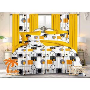 Belle Lot Complet : 2 Draps + 2 Taies + 2 Rideaux – Design Élégant et Confort Assuré