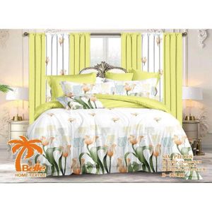 QUALITE SUPERIEUR Belle Draps De Lit 3 Places, 2 Draps, 2 Taies 2 Rideaux