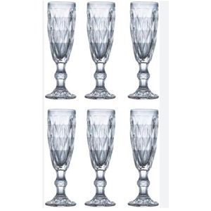 Verre à Pied en Cristal Relief – lot de 6 - Élégant & Résistant