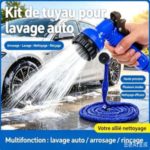 Tuyau d'arrosage multifoction pour lavage-auto et jardin avec pistolet de pulverisation magnifique 22.5M 75FT