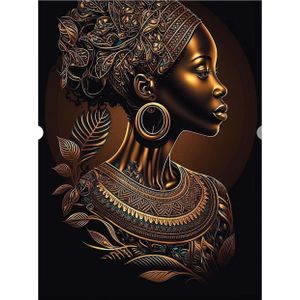 TABLEAU DECORATIF beauté Femme Africaine portant une écharpe 55X75