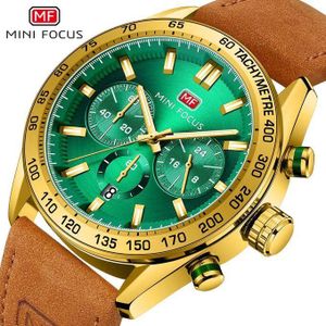 MINI FOCUS Montre Homme , montre De Luxe à Quartz En Cuir- Idéal Pour Le Business MF0403 BN