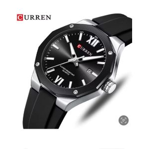 Curren  Montre Homme de Luxe - Etanche Bracelet en Silicone-Noir