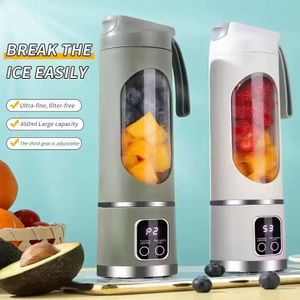 Extracteur de jus électrique automatique pour la maison, petit mixeur à smoothies, broyeur de glace, tasse, mixeur à fruits rechargeable Disponible en couleur Blanc /Vert /Bleu / Gris 