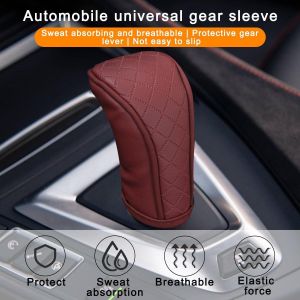 General Housse de pommeau de levier de vitesse pour voiture, protection antidérapante et respirante pour levier de vitesse manuel, accessoire décoratif pour intérieur de véhicule, modèle universel pour camping-car, SUV et camion (Rouge)