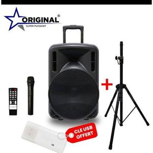 Original Super Power Baffle Trolley Amplifié +1 Micro Baladeur Original + PIED