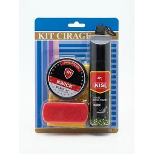 Kit de Cirage Chaussures 4 Pièces – Entretien, Nettoyage et Lustrage – Cirage Noir avec Brosse et Éponge