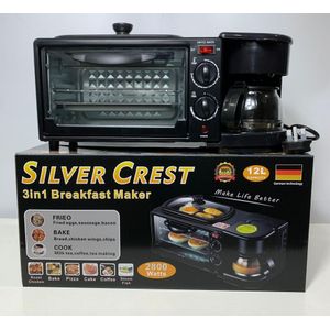 SILVERCREST GERMANY Machine à Petit-déjeuner Multifonctionnelle 3-en-1 Domestique avec Four Intégré