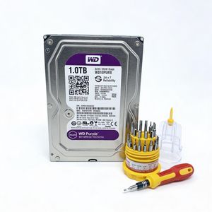 Western Digital Disque Dur Interne 1.0TB WD Purple Spécial Caméras + Kit Tournevis de Précision 31 en 1 Offert - Pack Extension Vidéosurveillance Pro – 