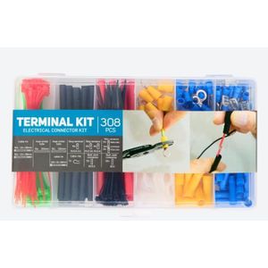 Boîte de raccordements électriques, 308 pcs, Terminal Kit electrical connector kit, Importé de France
