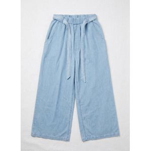 Pantalon Large en Lyocell Bleu Clair – Coupe Palazzo avec Ceinture à Nouer - 14 ans