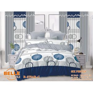Belle Lot Complet : 2 Draps + 2 Taies + 2 Rideaux – Design Élégant et Confort Assuré