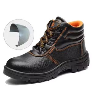 DINGQI Chaussures de sécurité  Bottes  industrielles en cuir à embout d'acier