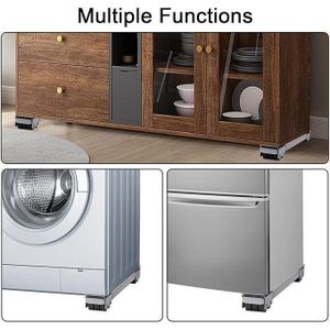 Lot De 2 Roulettes Mobiles Extensibles Pour Machine à Laver, Support Mobile En Métal Pour Réfrigérateur JU