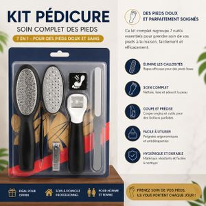 Kit Pédicure 7 en 1 – Ensemble de Soin des Pieds avec Râpes, Coupe-Ongles et Accessoires