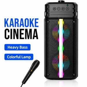 SinG-e Enceinte Bluetooth Portable Karaoké avec Microphone, Heavy Bass et Lumières LED RGB Multicolores – Haut-Parleur Sans Fil pour Fêtes, Soirées, Maison et Animation