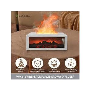 Diffuseur de senteur blanc avec effet de flamme artificielle