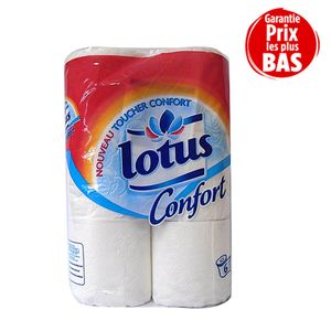 LOTUS Papier toilette confort blanc sans tube 9 rouleaux pas cher 