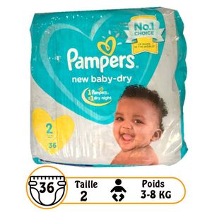 PAMPERS Baby-dry Couches taille 2 (4-8kg) 60 couches pas cher 