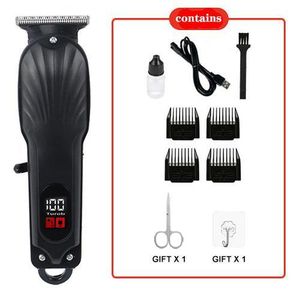 SUNDASELF Le coupe-courts et rasoir intelligent rechargeable est livré avec un rasoir, une bouteille d'huile, un brosse, un câble de charge et un guide utilisateur - Noir