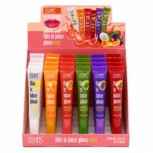  Lot de 6 gloss à lèvres fruités – 6 parfums et couleurs assortis